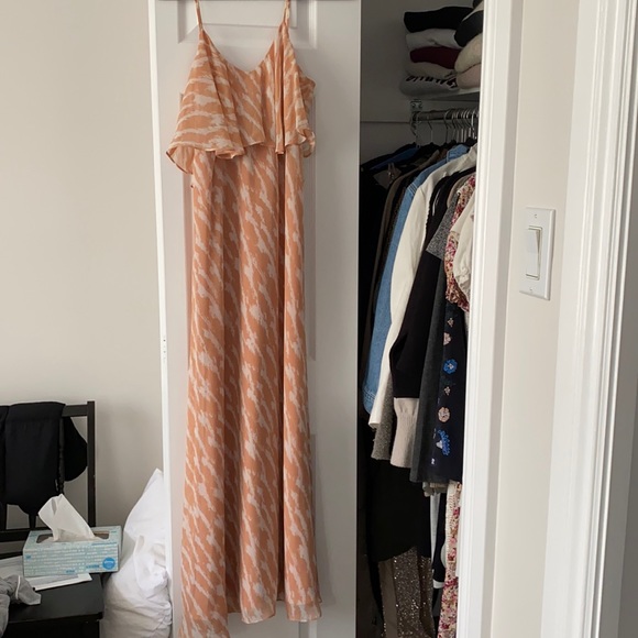 BCBG maxi dress. Cream and nude/orange - Picture 1 of 6
